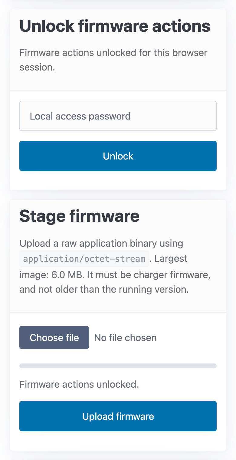 Firmware actions unlocked: Upload firmware is now available
